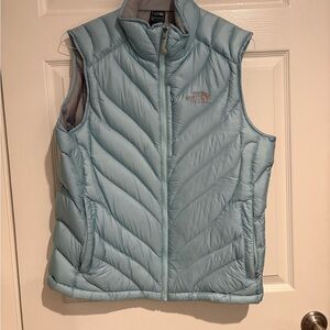 The North Face Gray and Blue Puffer Vest